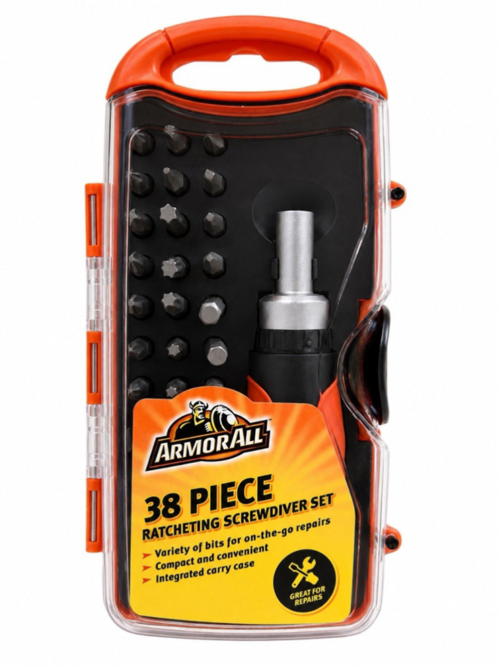 Armor All 38-Piece Ratcheting Screwdriver Set w/ Case NEW